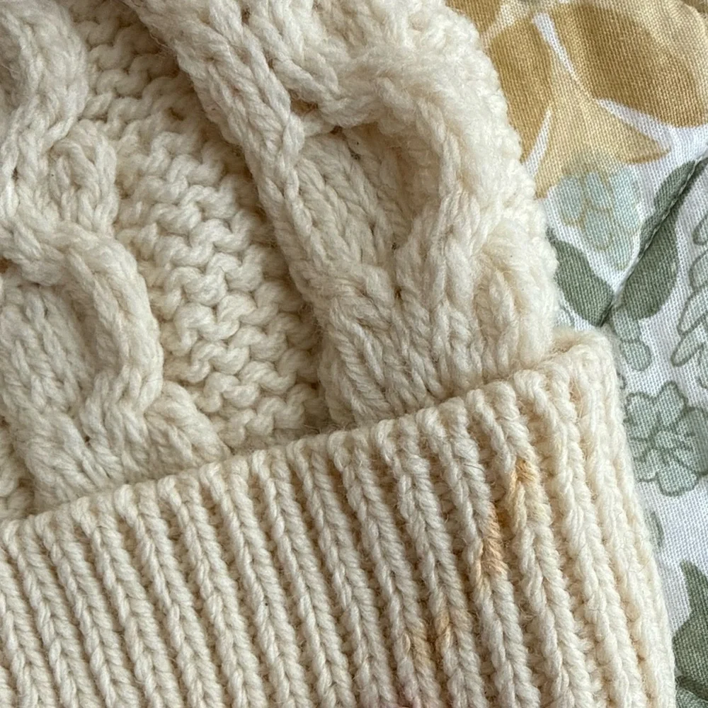 Aran Crafts Kid Sized Irish Wool Winter Hat Honeycomb pattern